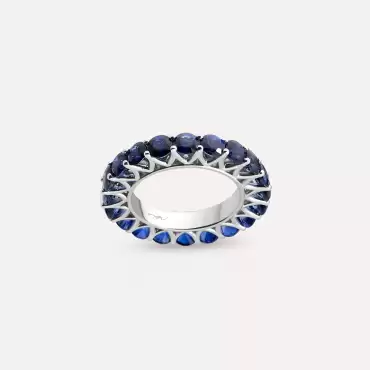 6.94 CT Sapphire White Gold Eternity Ring - Nev Jewellery (1)