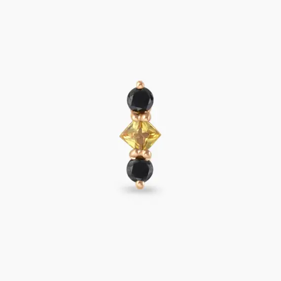 Abacus Multicolor Sapphire and Black Diamond Rose Gold Piercing - 3