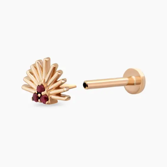 Adhafera Red Sapphire Rose Gold Piercing - 4