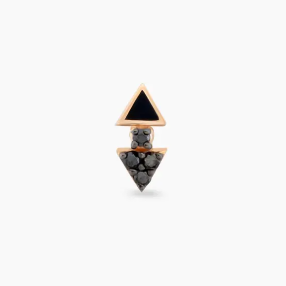Afra Black Diamond and Black Enamel Rose Gold Piercing - 3