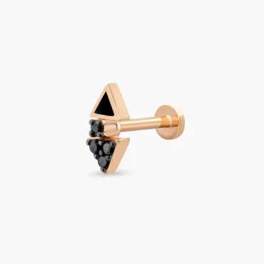 Afra Black Diamond and Black Enamel Rose Gold Piercing - Nev Jewellery (1)