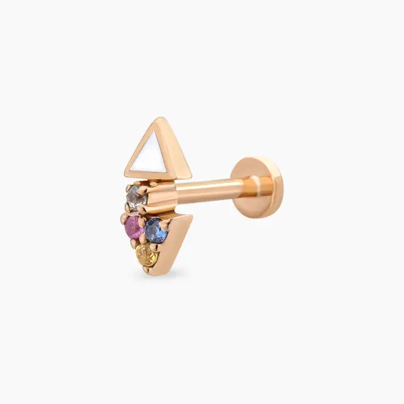 Afra Multicolor Sapphire Rose Gold Piercing - 2