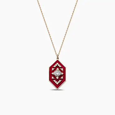 Aldebaran 0.41 CT Diamond and Red Enamel Pendant - Nev Jewellery (1)