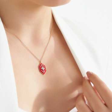 Aldebaran 0.41 CT Diamond and Red Enamel Pendant - Nev Jewellery