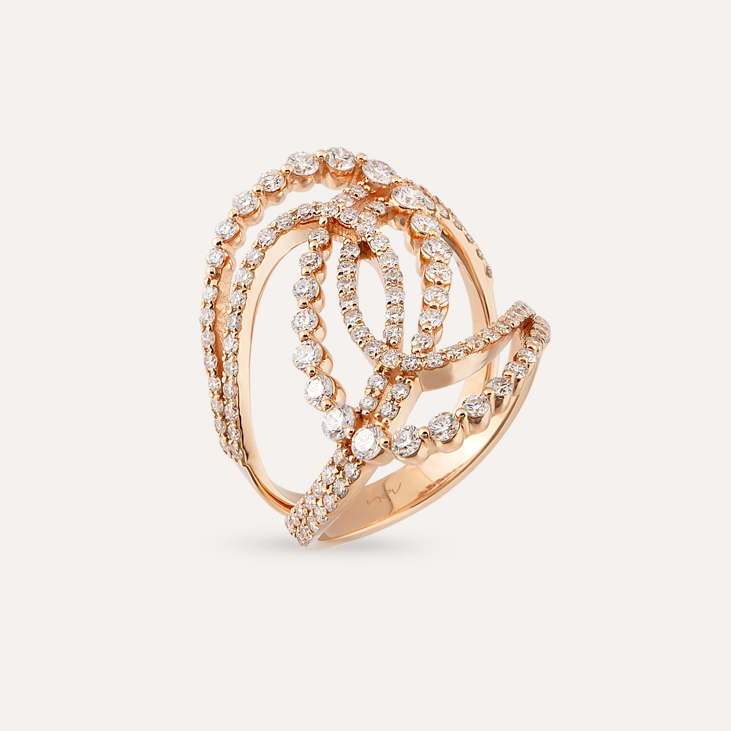 Alessio 1.42 CT Diamond Rose Gold Ring - Nev Jewellery (1)