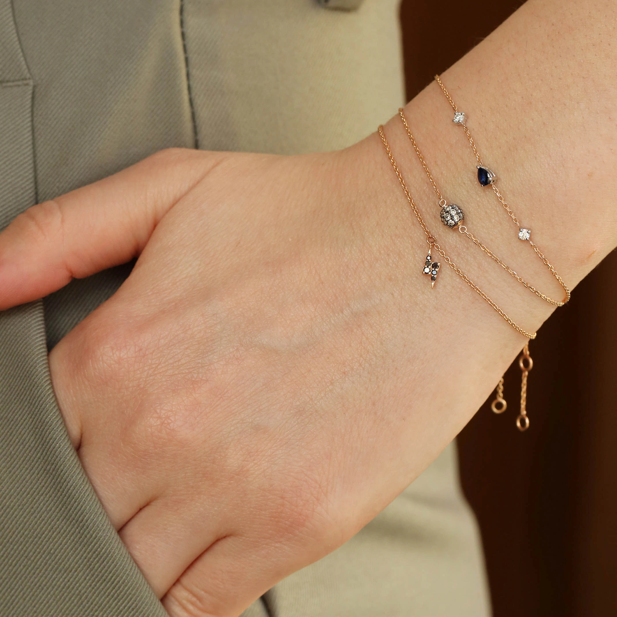 Alice 0.26 CT Pear Cut Sapphire and Diamond Rose Gold Bracelet - Nev Jewellery (1)