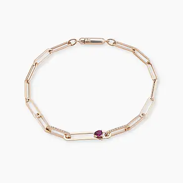 Alida 0.41 CT Diamond and Ruby Chain Bracelet - Nev Jewellery (1)