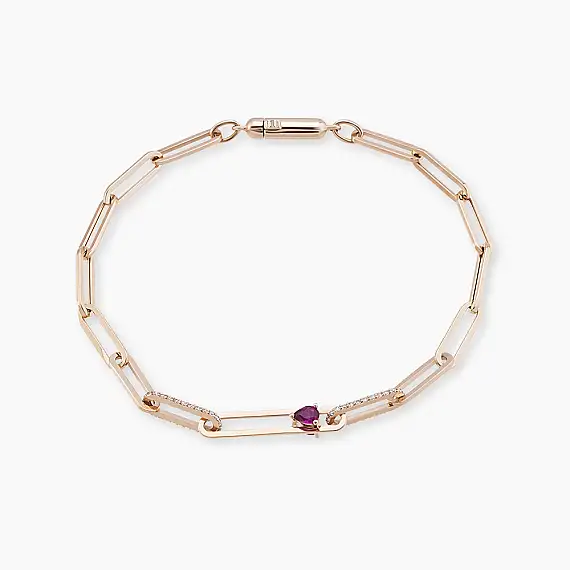 Alida 0.41 CT Diamond and Ruby Chain Bracelet - 2