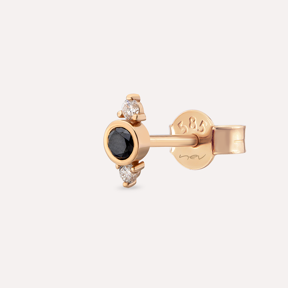 Alto 0.21 CT Black Diamond Rose Gold Single Earring - Nev Jewellery (1)