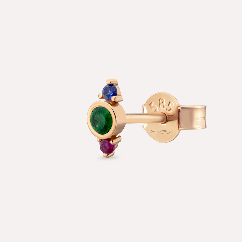 Alto 0.23 CT Colorful Rose Gold Single Earring - Nev Jewellery (1)