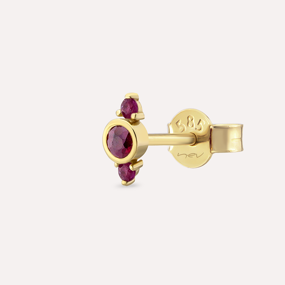 Alto 0.27 CT Ruby Yellow Gold Single Earring - Nev Jewellery (1)