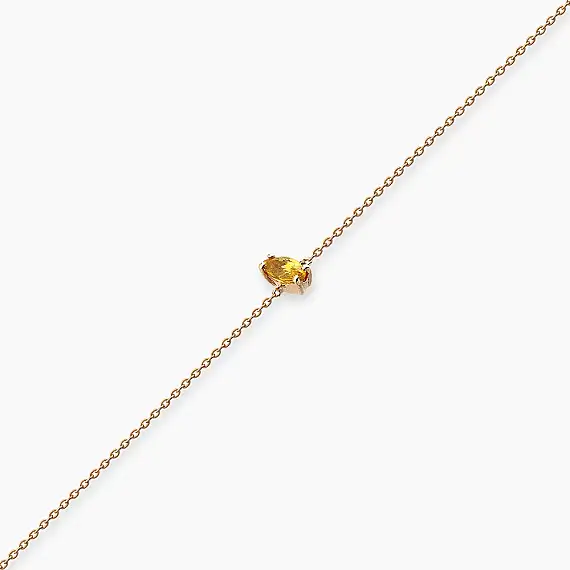 Anna 0.27 CT Marquise Cut Yellow Sapphire Rose Gold Bracelet - 3