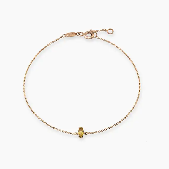 Anna 0.27 CT Marquise Cut Yellow Sapphire Rose Gold Bracelet - 4