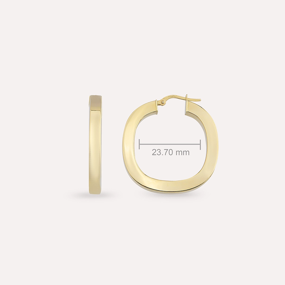 Arco M Yellow Hoop Earring - 4