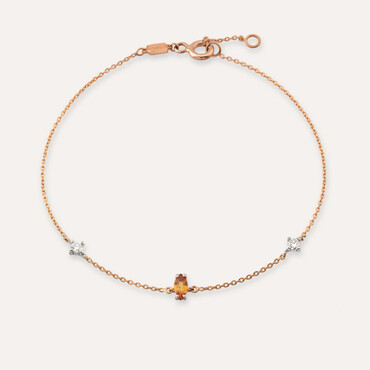 Aria 0.34 CT Orange Sapphire and Diamond Rose Gold Bracelet - Nev Jewellery