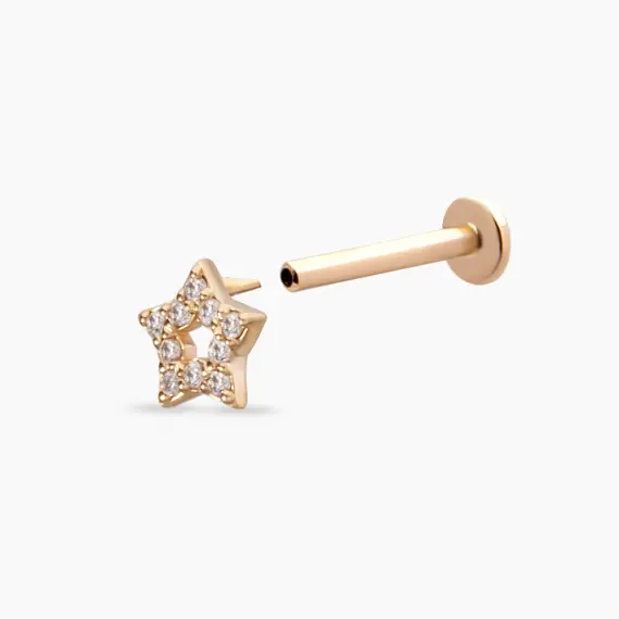 Asteria Diamond Rose Gold Piercing - 4