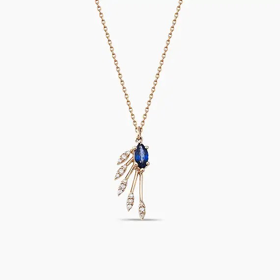 Asteroid 0.35 CT Diamond and Sapphire Pendant - 2