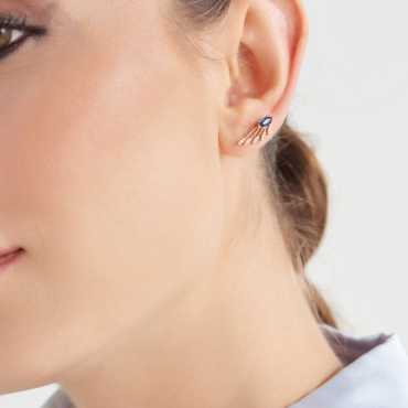 Asteroid 0.75 CT Diamond and Sapphire Earring - Nev Jewellery (1)