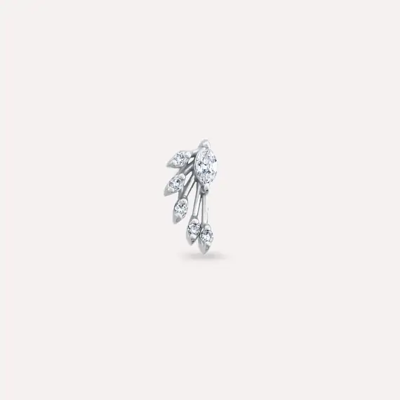 Asteroid Marquise Cut Diamond White Gold Earring - 4