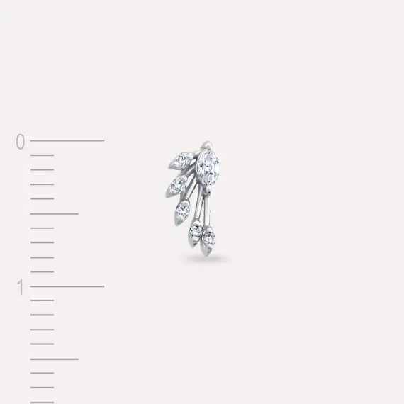 Asteroid Marquise Cut Diamond White Gold Earring - 5