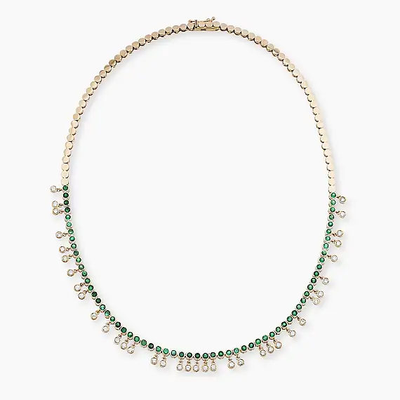 Atomik 4.86 CT Diamond and Emerald Necklace - 2