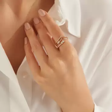 Auriga Diamond Rose Gold Ring - Nev Jewellery (1)