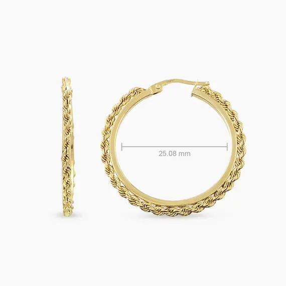 Axela Yellow Gold Italian Earring - 3