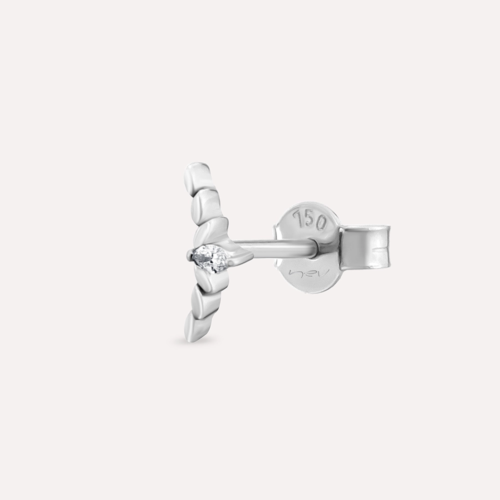 Axis Marquise Cut Diamond White Gold Single Earring - Nev Jewellery (1)