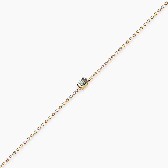 Bailey 0.3 CT Oval Cut Green Sapphire Rose Gold Bracelet - 5