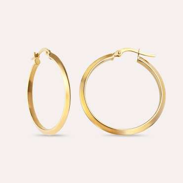 Balance Yellow Gold Hoop Earring - Nev Jewellery