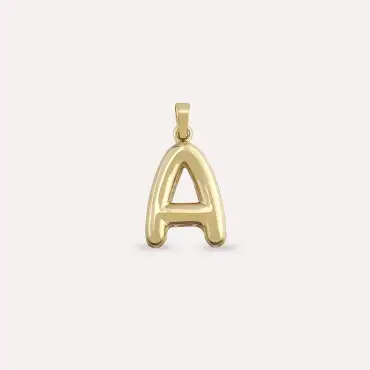 Balloon A Letter Yellow Gold Pendant/Charm - Nev Jewellery (1)