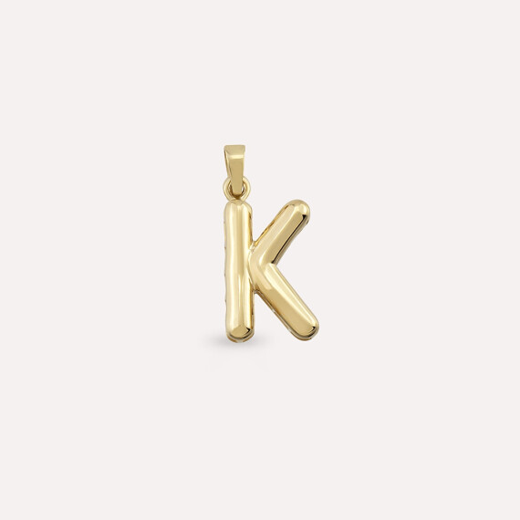 Balloon K Letter Yellow Gold Pendant/Charm - Nev Jewellery