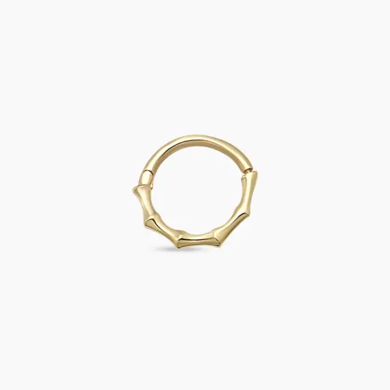 Bambu Yellow Gold Hoop Piercing - 1