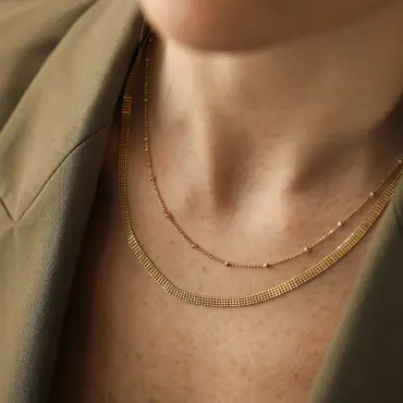 Beads Yellow Gold Italian Necklace - Nev Jewellery (1)