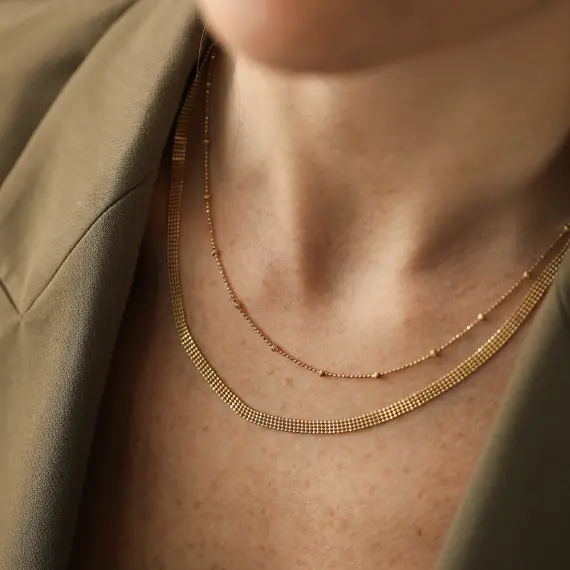 Beads Yellow Gold Italian Necklace - 2