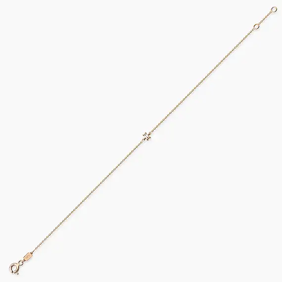Becca 0.04 CT Baguette Cut Diamond Rose Gold Bracelet - 5