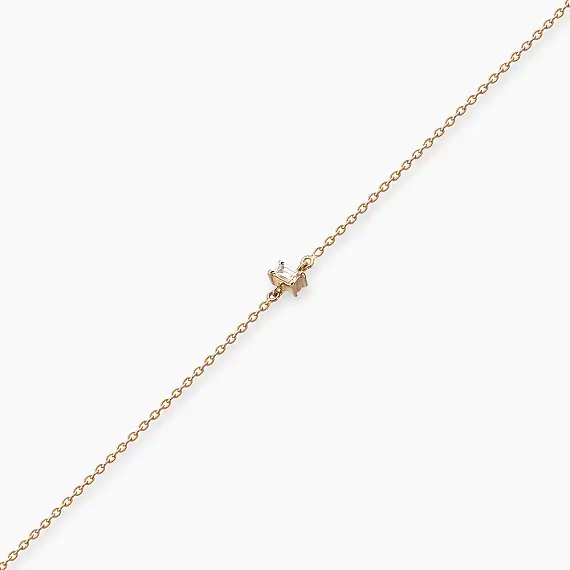 Becca 0.04 CT Baguette Cut Diamond Rose Gold Bracelet - 4