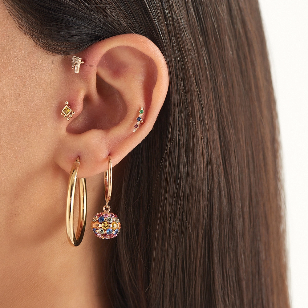 Beeline Colorful Rose Gold Piercing - Nev Jewellery (1)