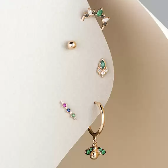 Beeline Colourful Rose Gold Single Earring - 6