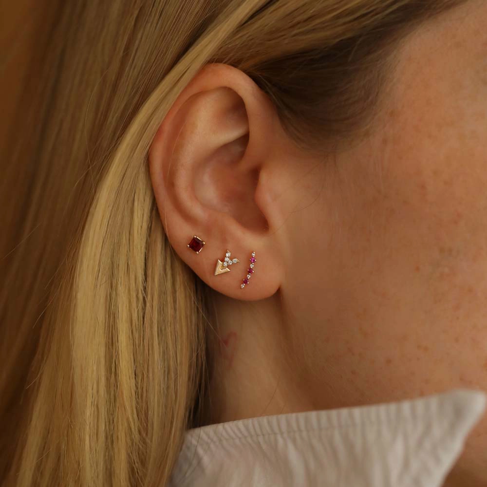 Beeline Ruby Rose Gold Single Earring - Nev Jewellery (1)