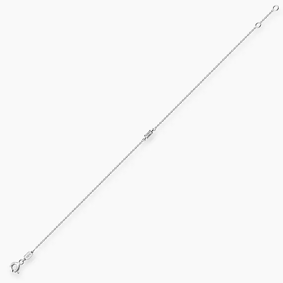 Bella 0.04 CT Baguette Cut Diamond White Gold Bracelet - 5