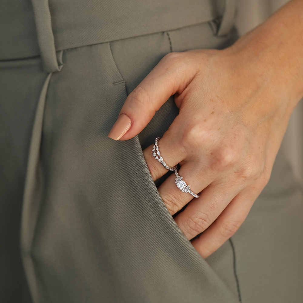 Beloved 0.10 CT Diamond White Gold Ring - Nev Jewellery (1)