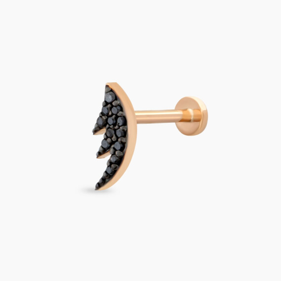 Black Wing Diamond Rose Gold Piercing - Nev Jewellery