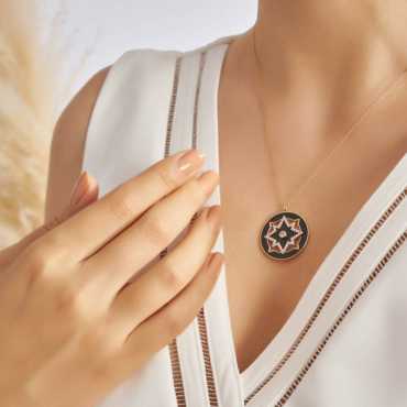Blackstar 0.44 CT Diamond and Black Enamel Pendant - Nev Jewellery