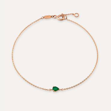 Blake 0.12 CT Pear Cut Emerald Rose Gold Bracelet - Nev Jewellery