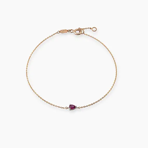 Blake 0.16 CT Pear Cut Pink Sapphire Rose Gold Bracelet - 2