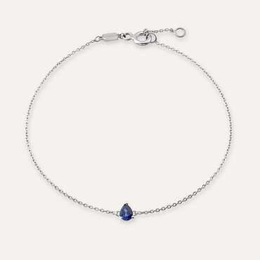 Blake 0.16 CT Pear Cut Sapphire White Gold Bracelet - Nev Jewellery