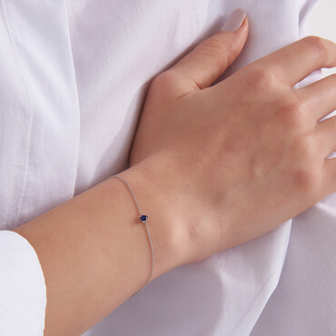 Blake 0.16 CT Pear Cut Sapphire White Gold Bracelet - Nev Jewellery (1)