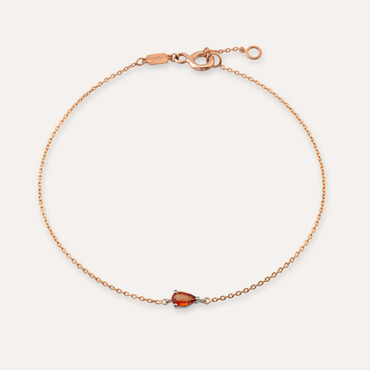 Blake 0.22 CT Pear Cut Orange Sapphire Rose Gold Bracelet - Nev Jewellery