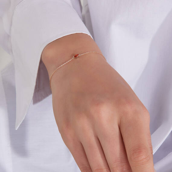 Blake 0.22 CT Pear Cut Orange Sapphire Rose Gold Bracelet - 3